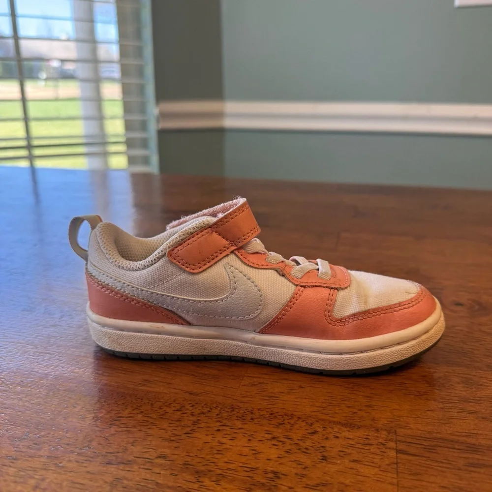 Kids Nike Court Borough Low 2 SE Coral White Shoes size 11